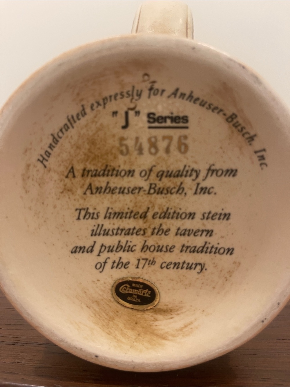 Vintage Anheuser-Busch 1987 Stein “J” Series - Picture 2 of 8